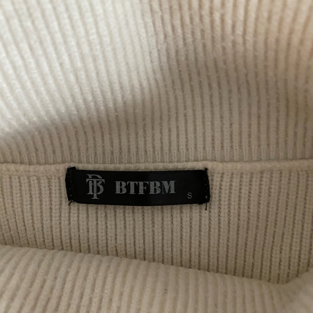 BTFBM Cream Ribbed Sweater - Picture 4 of 4